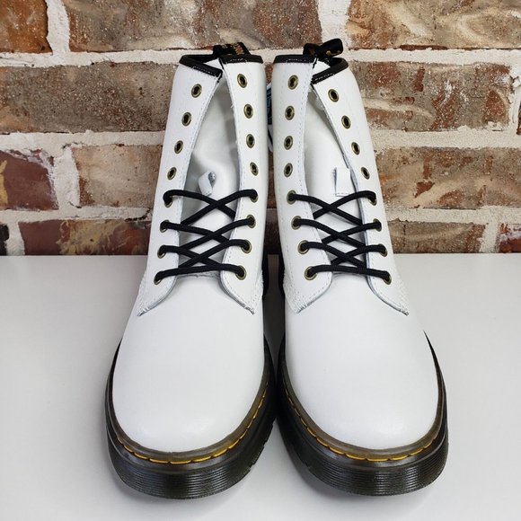 Dr Martens Airwair Zavala Smooth Leather White Boots Mens Size 9 / Wmns Size 10 - Picture 2 of 11